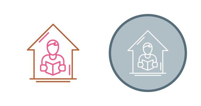 icono de vector de aprendizaje en casa