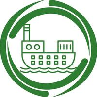 icono de vector de barco de carga