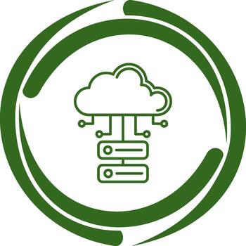 icono de vector de base de datos en la nube