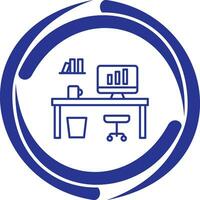 Office Desk Vector Icon