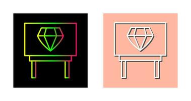 icono de vector de exhibición de diamantes