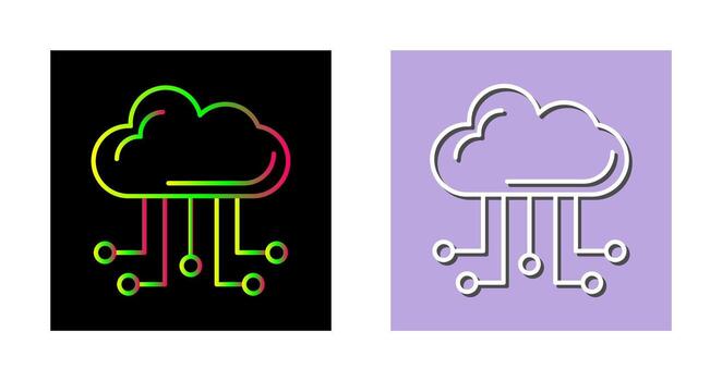 icono de vector de computación en la nube