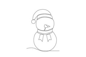 A snowman wearing a scarf and hat vector