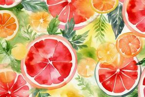 summer concept watercolor abstract background. generative ai photo