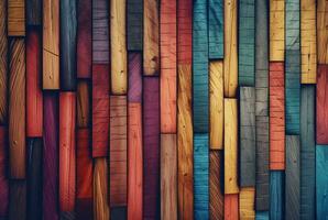 vintage colorful wood texture background. generative ai photo