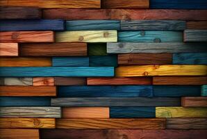 vintage colorful wood texture background. generative ai photo