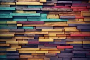 vintage colorful wood texture background. generative ai photo