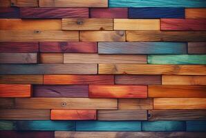 vintage colorful wood texture background. generative ai photo