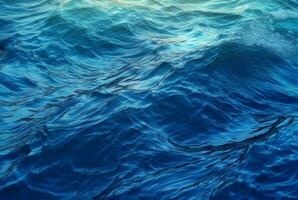 beautiful blue waves water background. generative ai photo