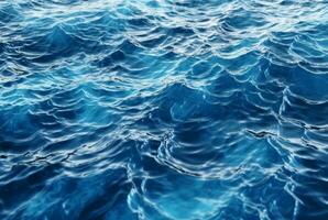 beautiful blue waves water background. generative ai photo