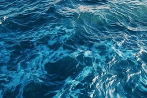 beautiful blue waves water background. generative ai photo