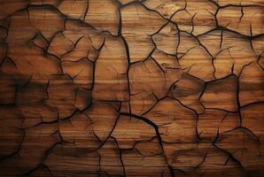 Cracked vintage wood texture background. generative AI photo