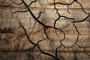 Cracked vintage wood texture background. generative AI photo