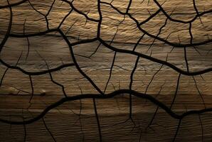 Cracked vintage wood texture background. generative AI photo