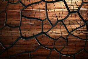 Cracked vintage wood texture background. generative AI photo