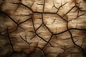 Cracked vintage wood texture background. generative AI photo