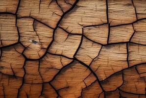 Cracked vintage wood texture background. generative AI photo