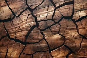 Cracked vintage wood texture background. generative AI photo