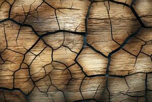 Cracked vintage wood texture background. generative AI photo