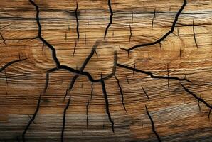 Cracked vintage wood texture background. generative AI photo