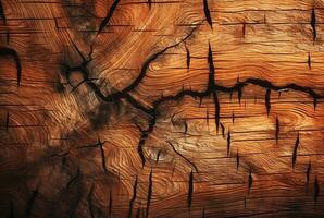 Cracked vintage wood texture background. generative AI photo