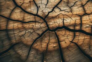 Cracked vintage wood texture background. generative AI photo