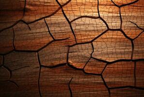 Cracked vintage wood texture background. generative AI photo