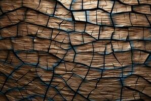 Cracked vintage wood texture background. generative AI photo