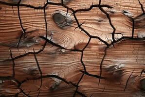 Cracked vintage wood texture background. generative AI photo