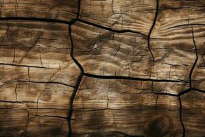 Cracked vintage wood texture background. generative AI photo