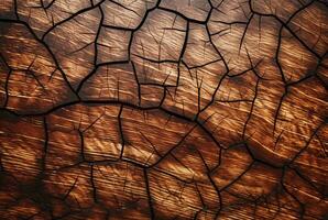 Cracked vintage wood texture background. generative AI photo