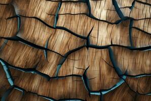 Cracked vintage wood texture background. generative AI photo