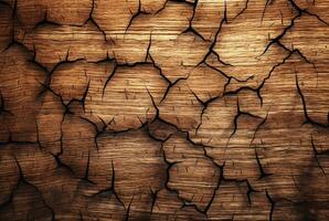 Cracked vintage wood texture background. generative AI photo