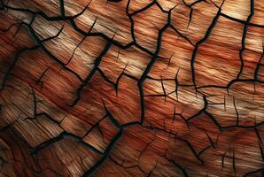 Cracked vintage wood texture background. generative AI photo