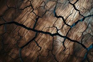 Cracked vintage wood texture background. generative AI photo