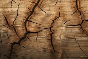 Cracked vintage wood texture background. generative AI photo