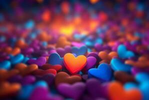 Colorful love blurred background. generative ai photo