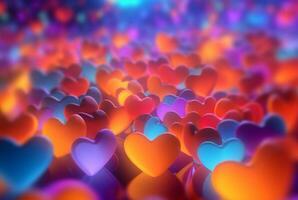 Colorful love blurred background. generative ai photo