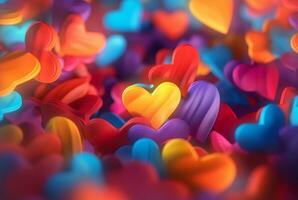 Colorful love blurred background. generative ai photo