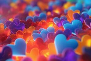 Colorful love blurred background. generative ai photo