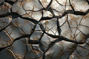 Cracked stone texture background. generative ai photo