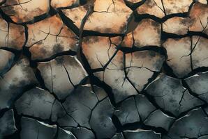 Cracked stone texture background. generative ai photo