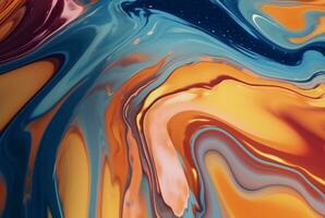 swirls of multicolore marble,liquid marble texture. generative ai photo