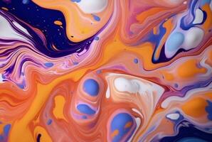 swirls of multicolore marble,liquid marble texture. generative ai photo