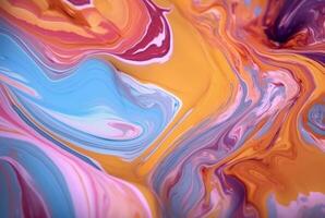swirls of multicolore marble,liquid marble texture. generative ai photo