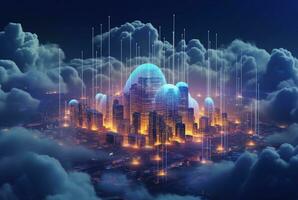 cloud computing technology. generative ai photo