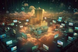 cloud computing technology. generative ai photo