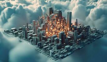 cloud computing technology. generative ai photo
