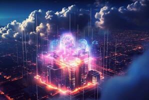 cloud computing technology. generative ai photo