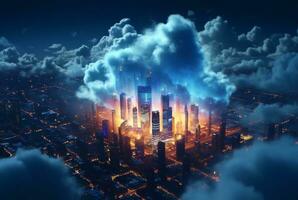 cloud computing technology. generative ai photo